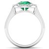 Image 2 : Natural 3.01 CTW Zambian Emerald & Diamond Ring 14K White Gold - REF-147N3R