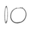 Image 1 : 1.75 CTW White Round Diamond Hoop  Earring 14K White Gold - REF-172K7M