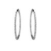 Image 3 : 1.75 CTW White Round Diamond Hoop  Earring 14K White Gold - REF-172K7M