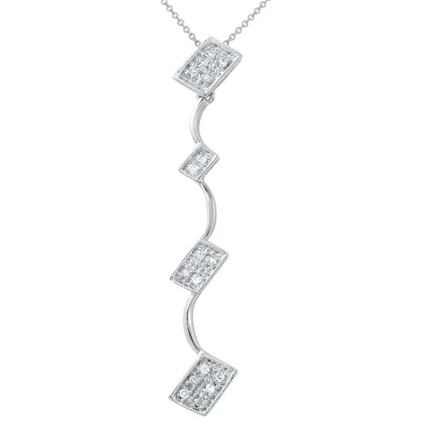 Natural 0.10 CTW Diamond Necklace 14K White Gold - REF-35T3X