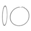 Image 1 : 1.65 CTW White Round Diamond Hoop Earring 14K White Gold - REF-209K3M