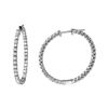 Image 1 : 2.65 CTW White Round Diamond Hoop  Earring 14K White Gold - REF-263N6A
