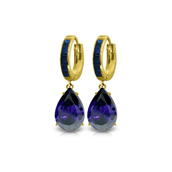 Genuine 10.60 ctw Sapphire Earrings 14KT Yellow Gold - REF-114Z5N