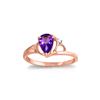 Image 1 : Genuine 0.66 ctw Amethyst & Diamond Ring 14KT Rose Gold - REF-31H4X