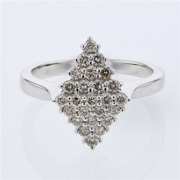 Natural 0.54 CTW Diamond Ring 14K White Gold - REF-62T3X