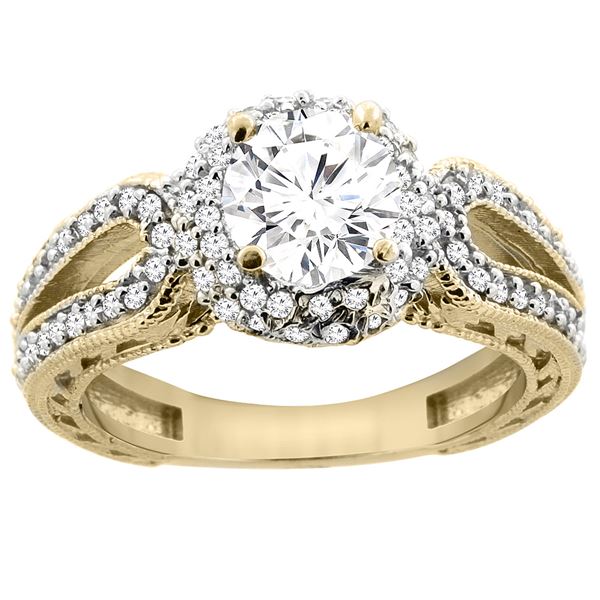 1.24 CTW Diamond Ring 14K Yellow Gold - REF-238F7N