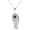 Image 1 : Genuine 0.15 ctw Ruby Necklace 14KT White Gold - REF-27X4M