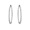 Image 3 : 1.06 CTW White Round Diamond Hoop  Earring 14K White Gold - REF-118W2K