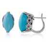 Image 1 : Natural 13.98 CTW Turquoise & Diamond Earrings 14K White Gold - REF-69W3H