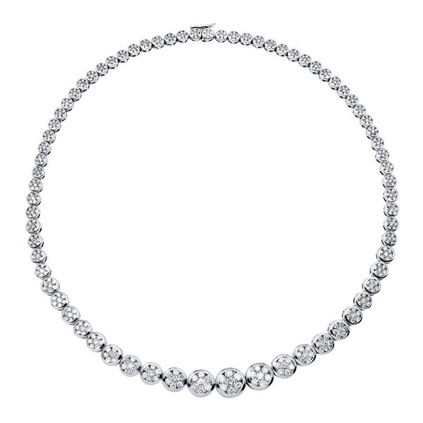 Natural 13 CTW Diamond Necklace 18K White Gold - REF-1517W4H