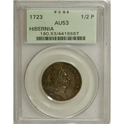 1723 1/2P Hibernia Halfpenny AU53 PCGS