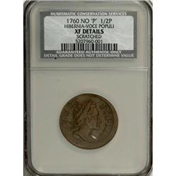 1760 1/2P Hibernia-Voce Populi Halfpenny XF40 CSN