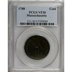 1788 1C Massachusetts Cent, Period VF30 PCGS