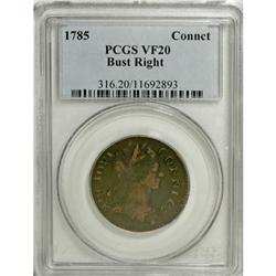 1785 COPPER Connecticut Copper, Bust Right VF20 PCGS