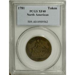 1781 TOKEN North American Token XF40 PCGS