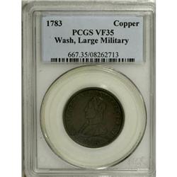 1783 1C Washington & Independence Cent, Large Military