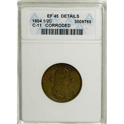 1804 1/2 C Plain 4, No Stems XF45 ANACS