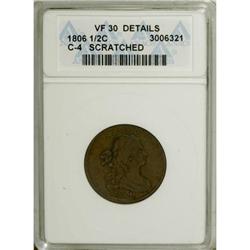 1806 1/2 C Small 6, No Stems VF30 ANACS