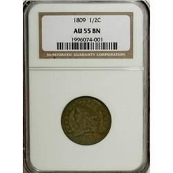 1809 1/2 C AU55 NGC