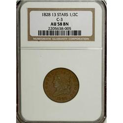 1828 1/2 C 13 Stars AU58 NGC