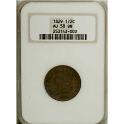 1829 1/2 C AU58 NGC