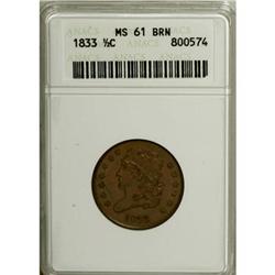1833 1/2 C Brown MS61 ANACS
