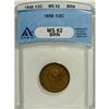 Image 1 : 1856 1/2 C Brown MS62 ANACS