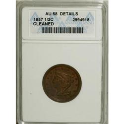 1857 1/2 C AU58 ANACS