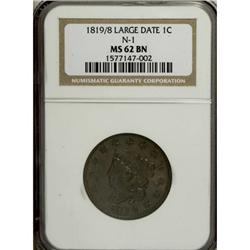 1819/8 1C Brown MS62 NGC