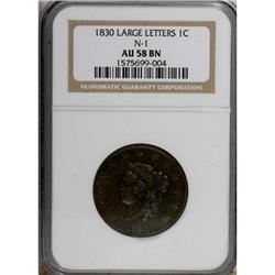 1830 1C Large Letters AU58 NGC