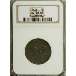1838 1C AU58 NGC