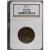 Image 1 : 1852 1C Brown MS62 NGC