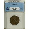 Image 1 : 1852 1C Brown MS63 ANACS