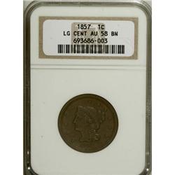 1857 1C Small Date AU58 NGC