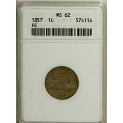 1857 1C MS62 ANACS