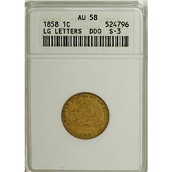 1858 1C Large Letters AU58 ANACS