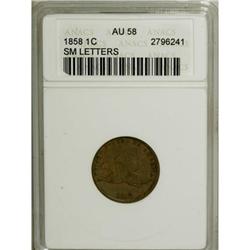 1858 1C Small Letters AU58 ANACS