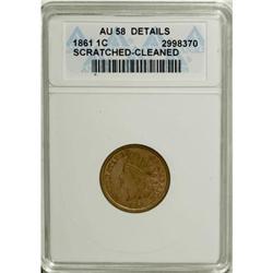 1861 1C AU58 ANACS