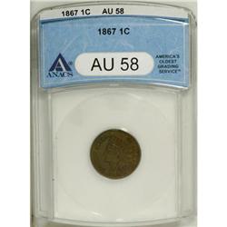 1867 1C AU58 ANACS