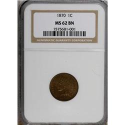 1870 1C Brown MS62 NGC