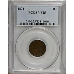 1871 1C VF25 PCGS