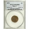 Image 1 : 1873 1C Open 3 Red and Brown MS64 PCGS