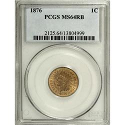 1876 1C Red and Brown MS64 PCGS