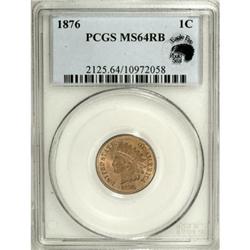 1876 1C Red and Brown MS64 PCGS