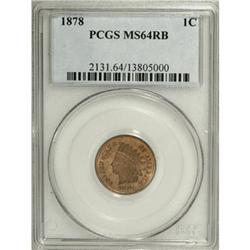 1878 1C Red and Brown MS64 PCGS