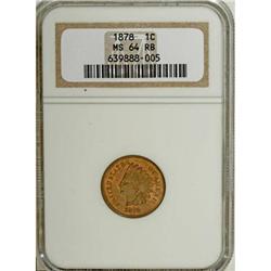 1878 1C Red and Brown MS64 NGC