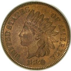1880 1C Red and Brown MS64 PCGS