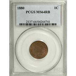 1880 1C Red and Brown MS64 PCGS