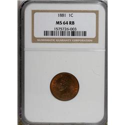 1881 1C Red and Brown MS64 NGC