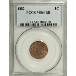 1882 1C Red and Brown MS64 PCGS